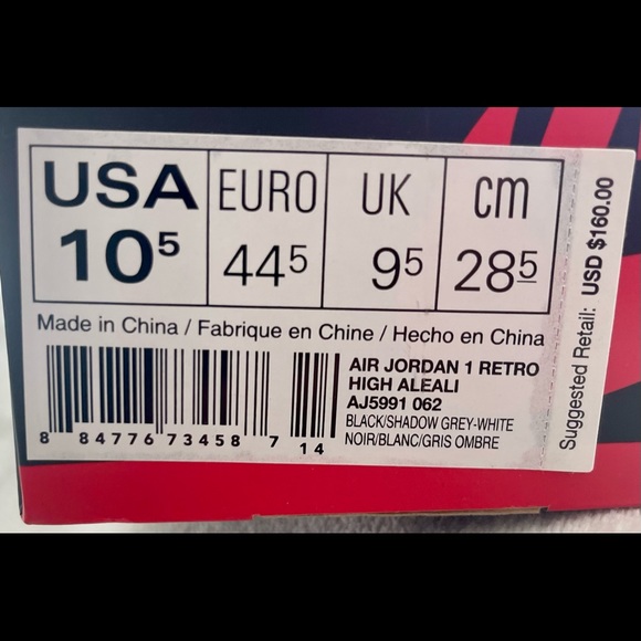 Aleali May x Air Jordan 1 Retro High Mens 10.5 US - Picture 5 of 5